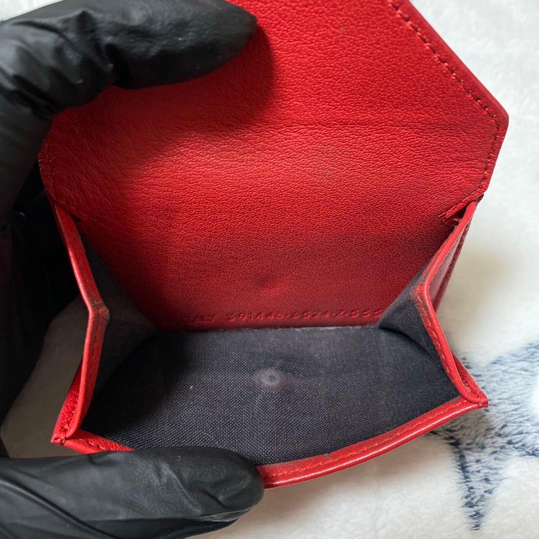 BALENCIAGA レッド 三つ折り財布