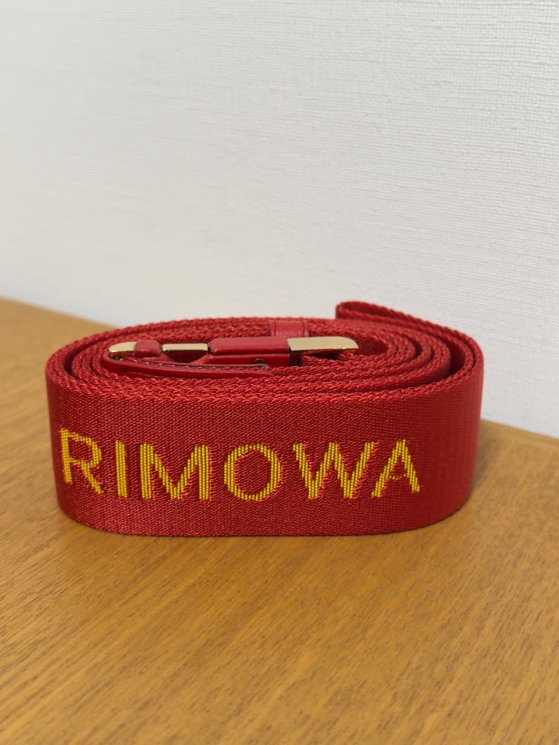 RIMOWA 赤 ラゲージベルト スーツケース ナイロン ストラップ 収納袋付き