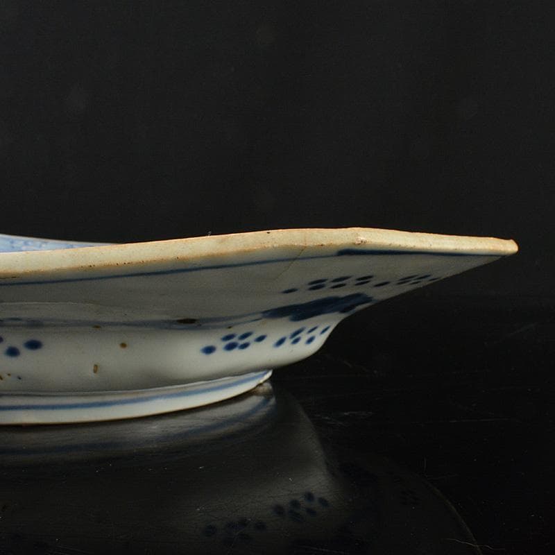 伊万里焼　古伊万里　染付皿山水文八角皿　C　R6374F