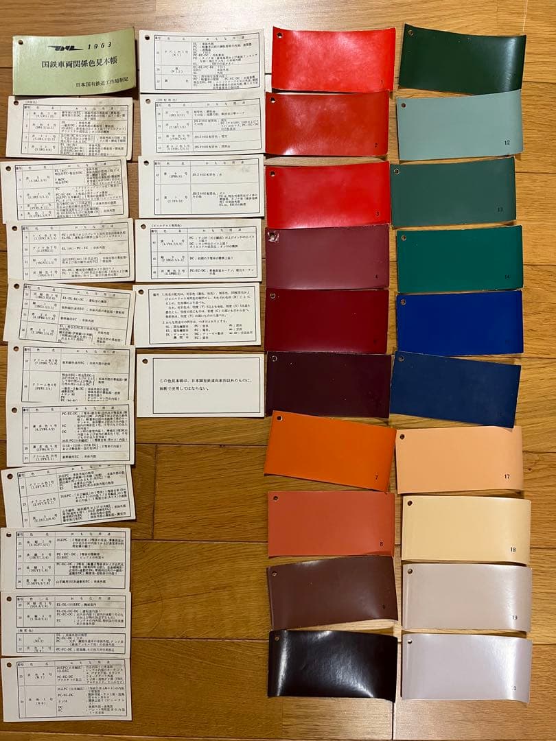 鉄道グッズ　1963年の国鉄の車両関係色見本帳