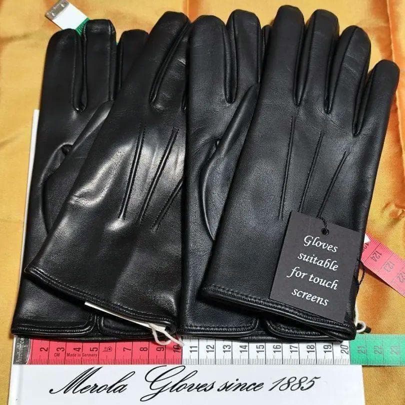 値下げ 定番 メローラ ナッパ黒 カシミア黒 革手袋 グローブ MEROLA