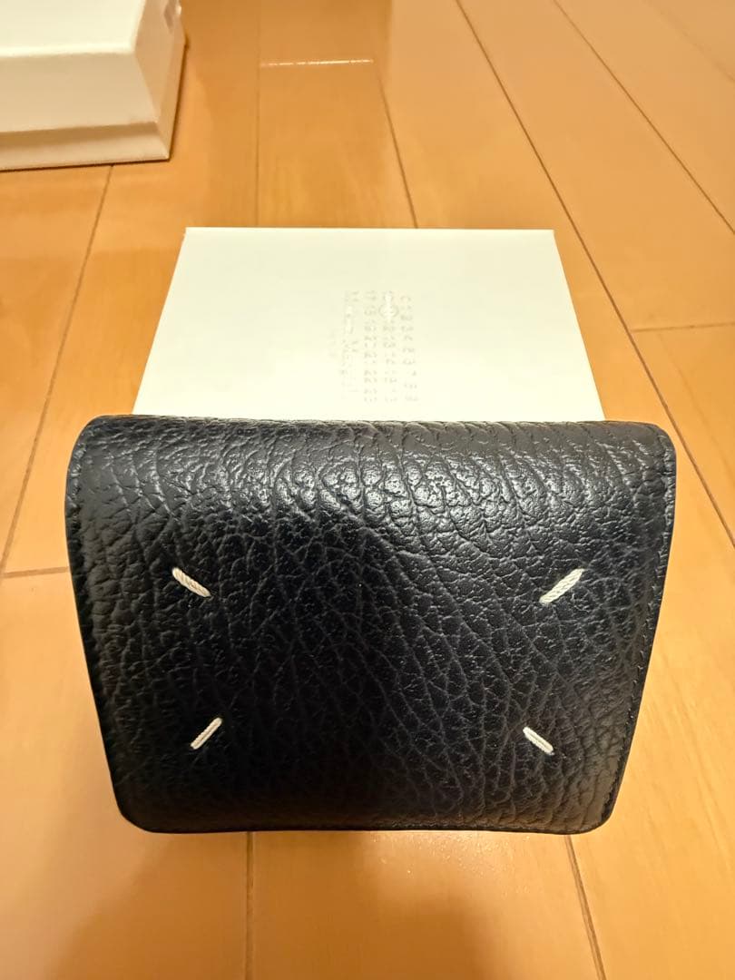 Maison Margiela ブラックレザー二つ折財布