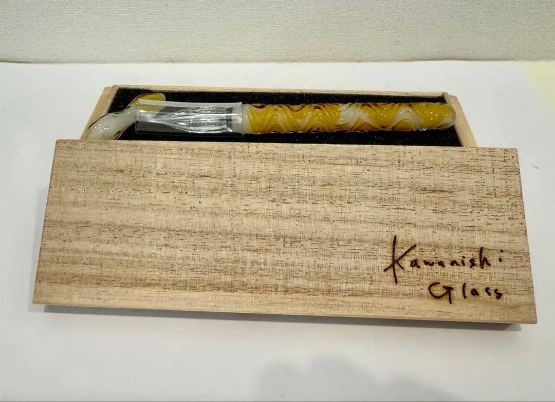 <値下げ>【川西硝子】ガラスペン さざなみ STA オレンジ