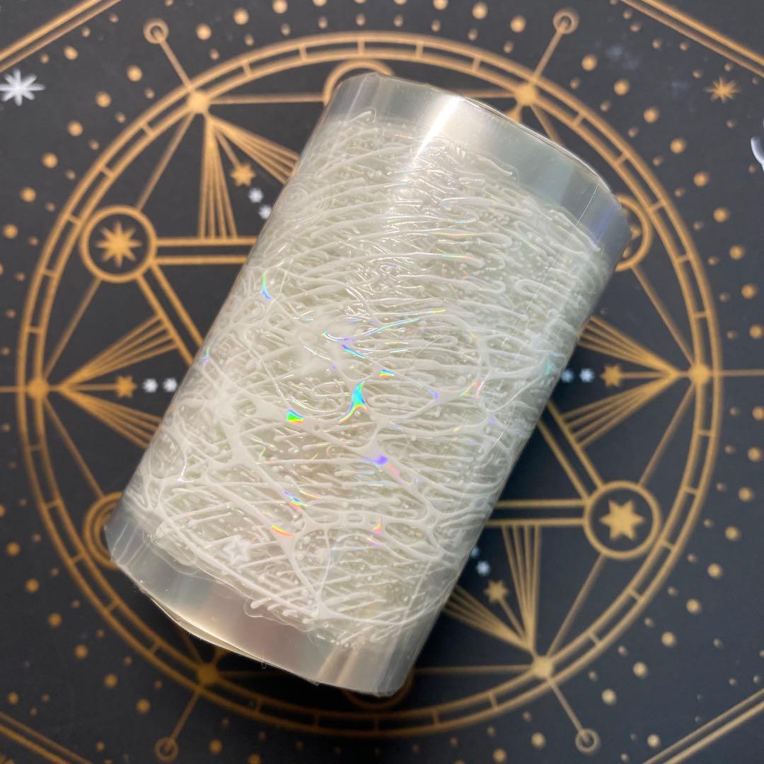 【9083】海外　マステ　5m巻　貝殻光カッティング　水波紋　波跡　半透明装飾系