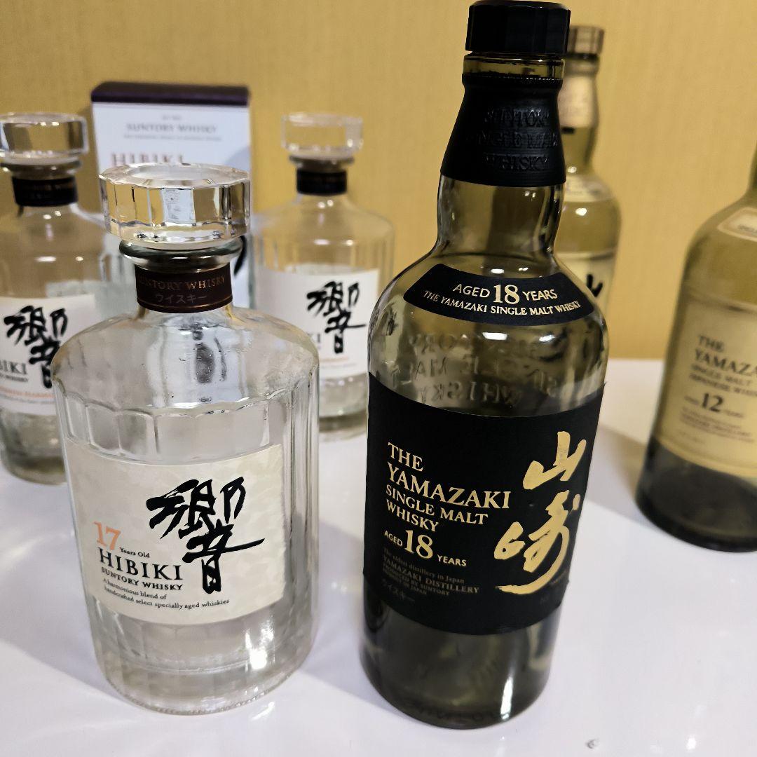 山崎18年 響１７年 空瓶 ６本空箱１個 セット