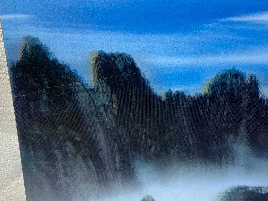 立体アート３点　額縁１点　虎 山の風景 桜風景　cc746