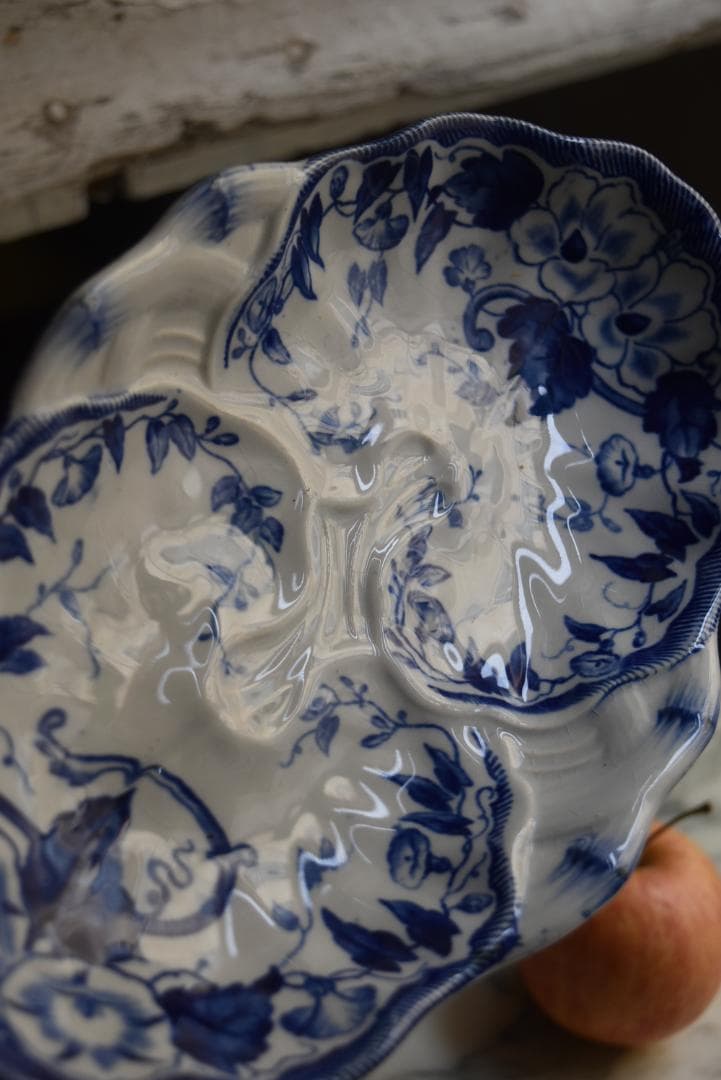 フランス19世紀　クレイユモントロー　ラヴィエ皿　フローラ　アンティーク