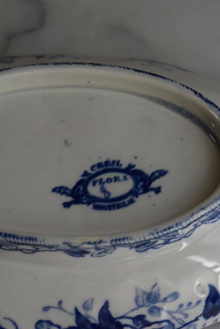 フランス19世紀　クレイユモントロー　ラヴィエ皿　フローラ　アンティーク