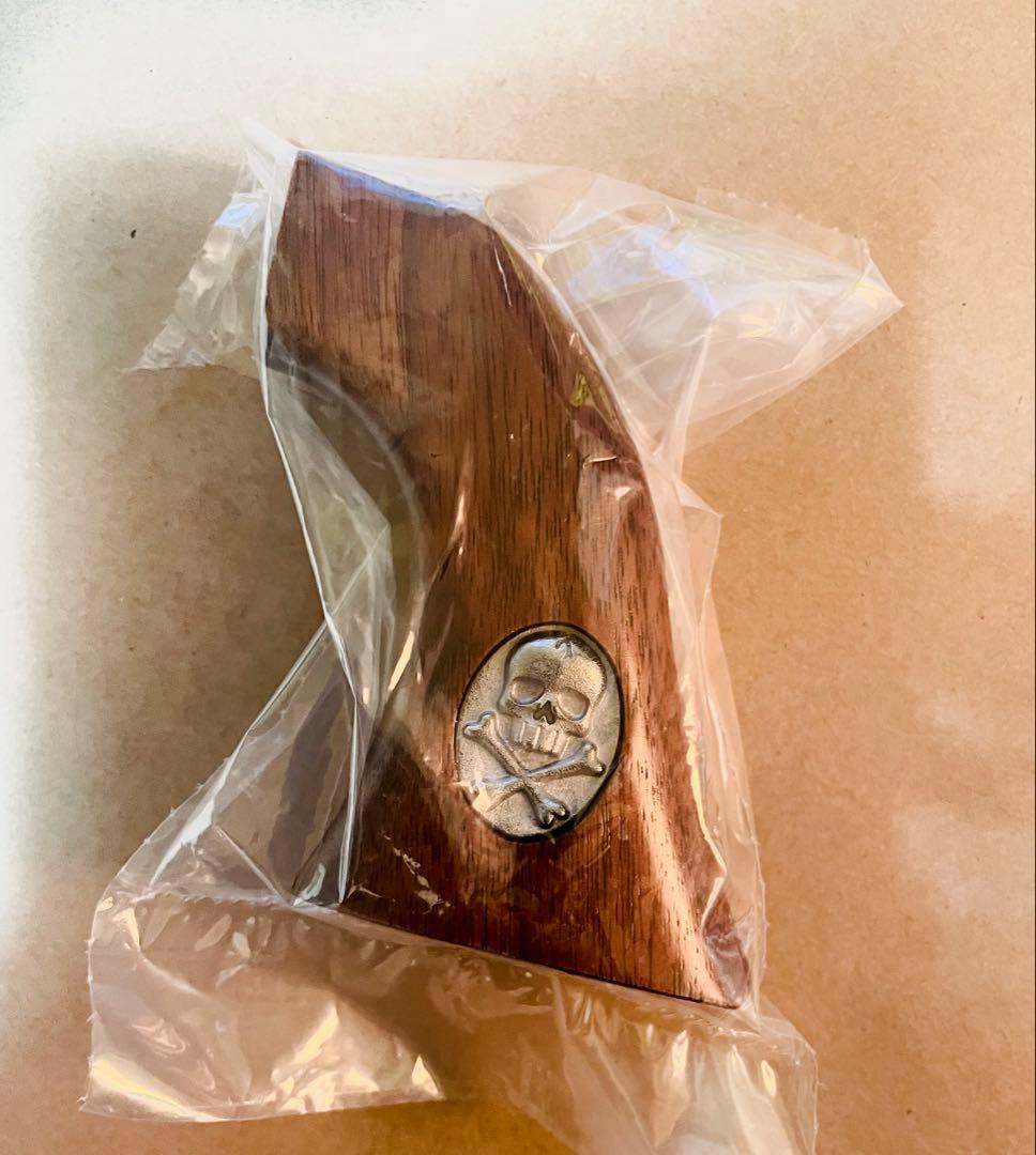 新品 HWS ハートフォード 純正 戦士の銃 木製 スカル グリップ 銀シルバー