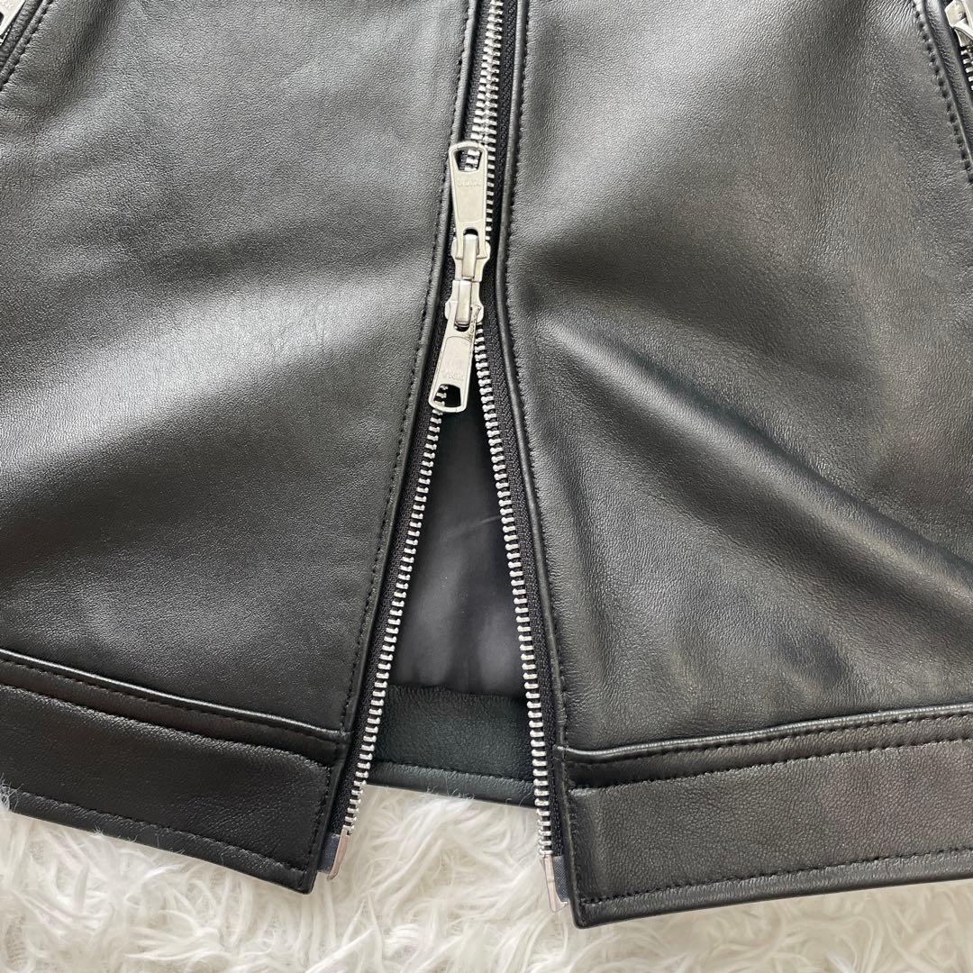 美品✨Rattle Trap シングルライダースジャケット 羊革 サイドラインM