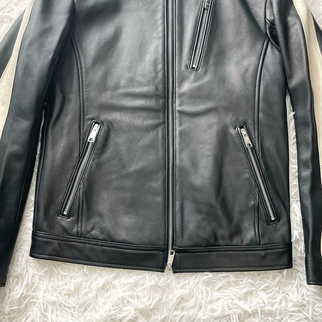 美品✨Rattle Trap シングルライダースジャケット 羊革 サイドラインM