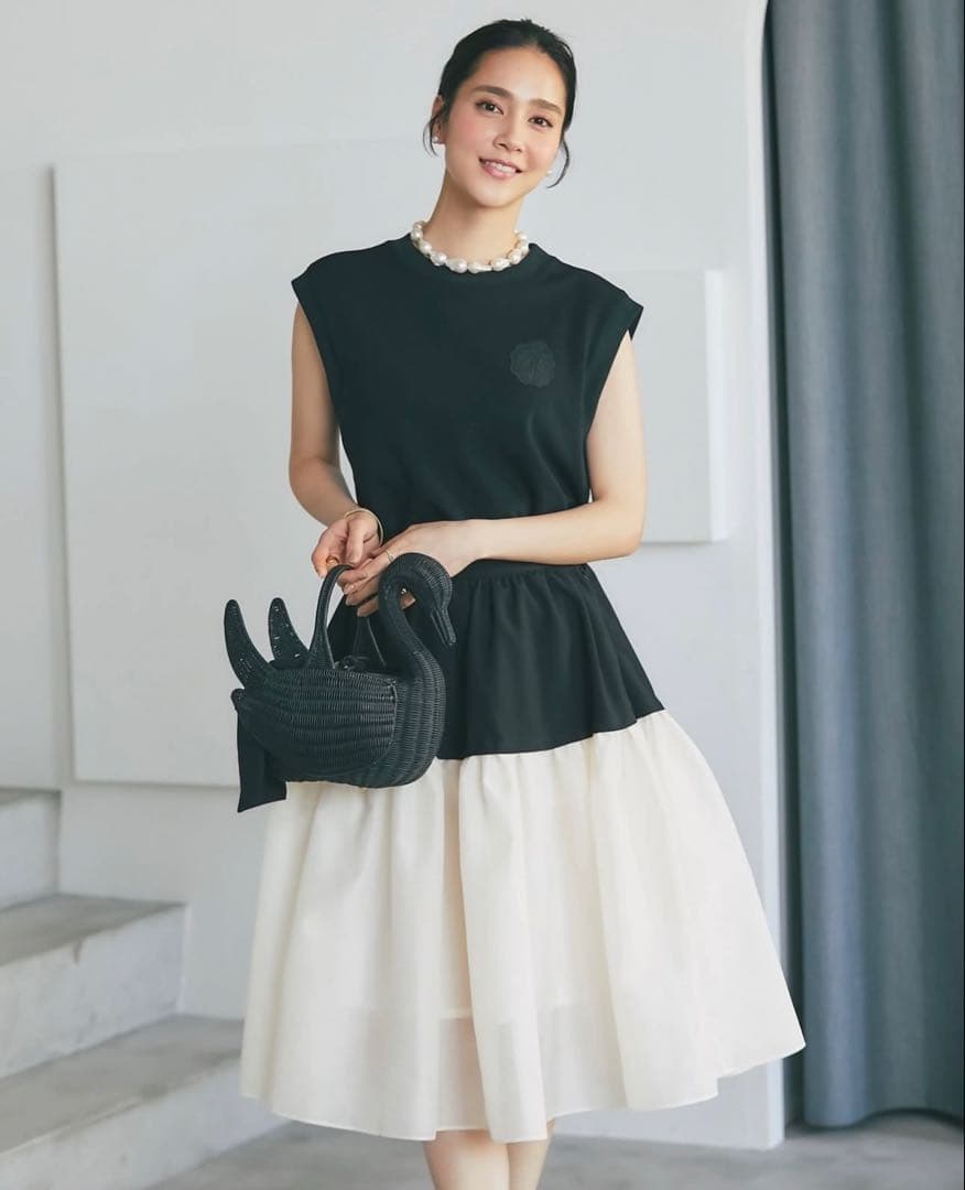 【新品タグ付き】セブンテン　リネンライクxシアースカート　S