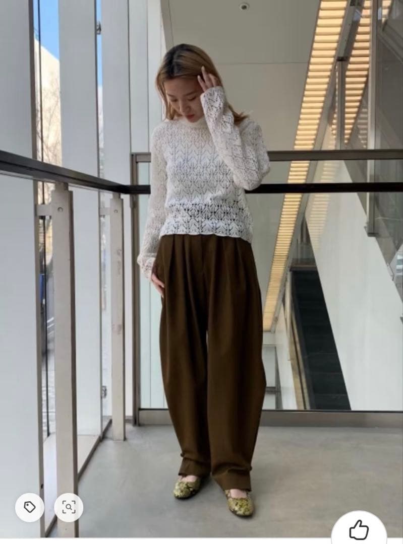 美品　＜H＞COTTON TWILL TUCK PANTS/パンツ