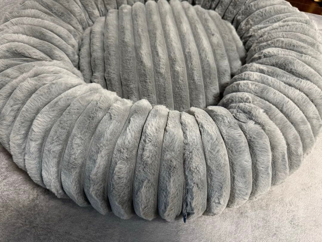 中型犬用ベッドfaux rabbit fur bolster dog bed