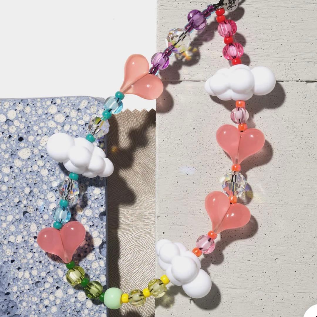 ストリングティング レインボー カワイイ ピンク ハート 雲