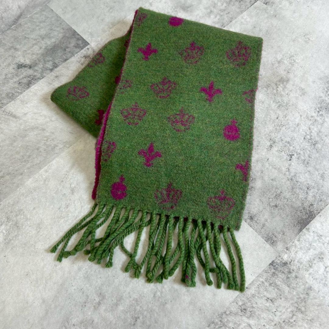 Johnstons　総柄 マフラー　スコットランド製 リバーシブル RG390