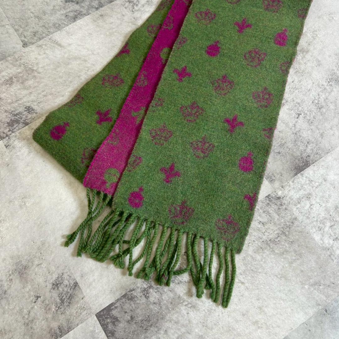 Johnstons　総柄 マフラー　スコットランド製 リバーシブル RG390