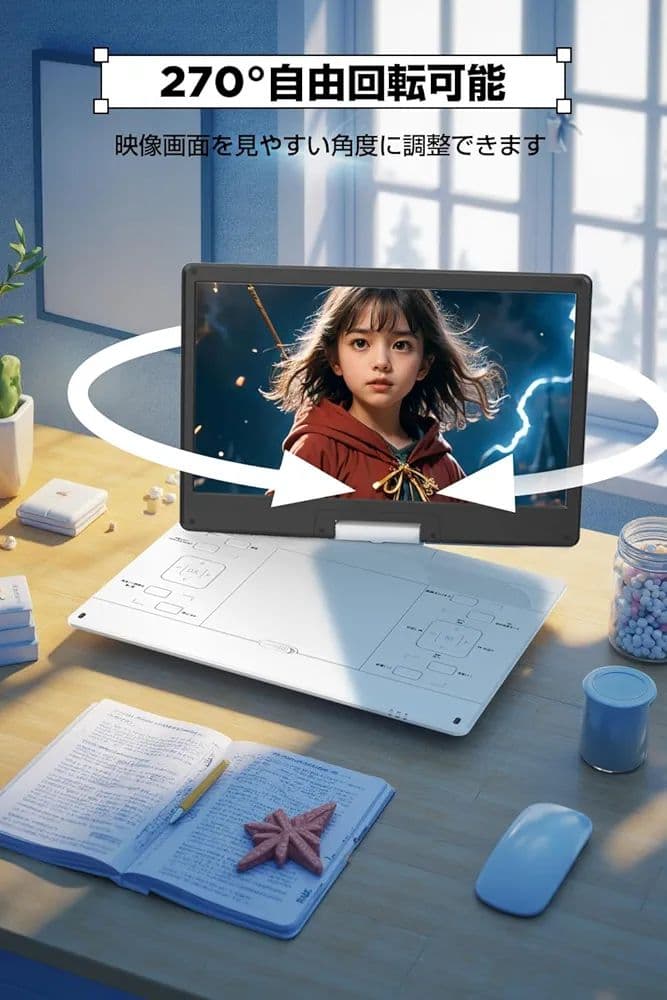 ✨新品✨ポータブルDVDプレーヤー 15.6インチ 6時間連続再生 大画面