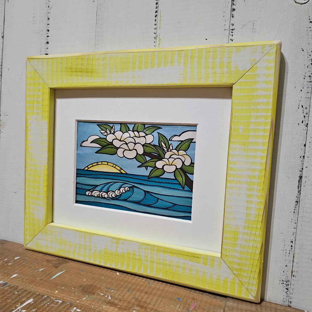 ちぃちゃん　ヘザーブラウン　パイン65ターコイズスクエアレモンM　額縁