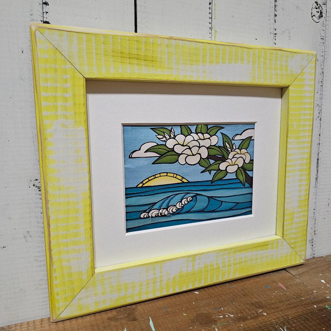 ちぃちゃん　ヘザーブラウン　パイン65ターコイズスクエアレモンM　額縁