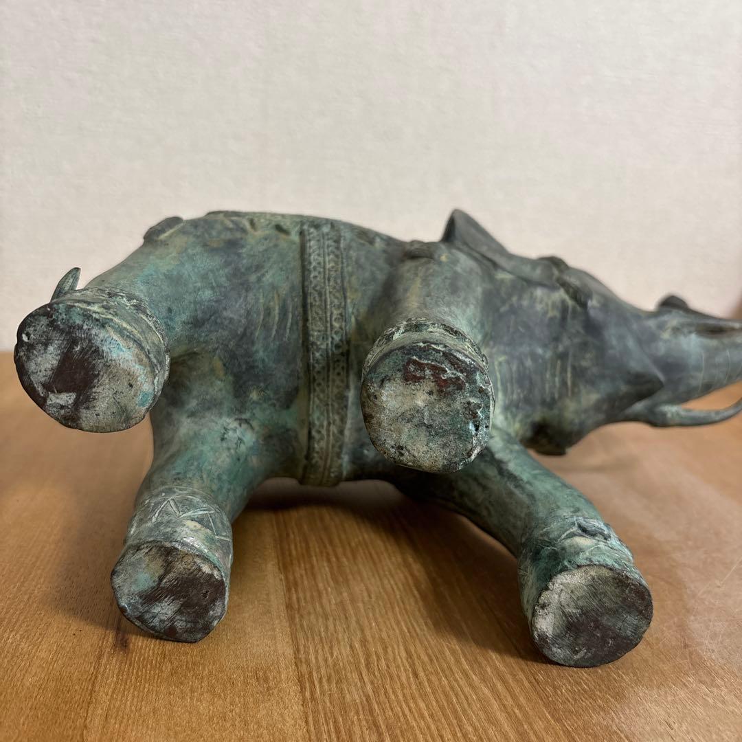象の置物　青青銅