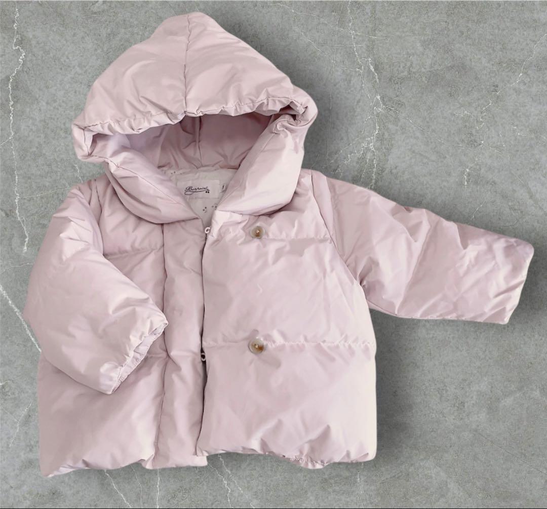 Bonpoint ボンポワン◆18M ダウン アウター フード付　ピンク