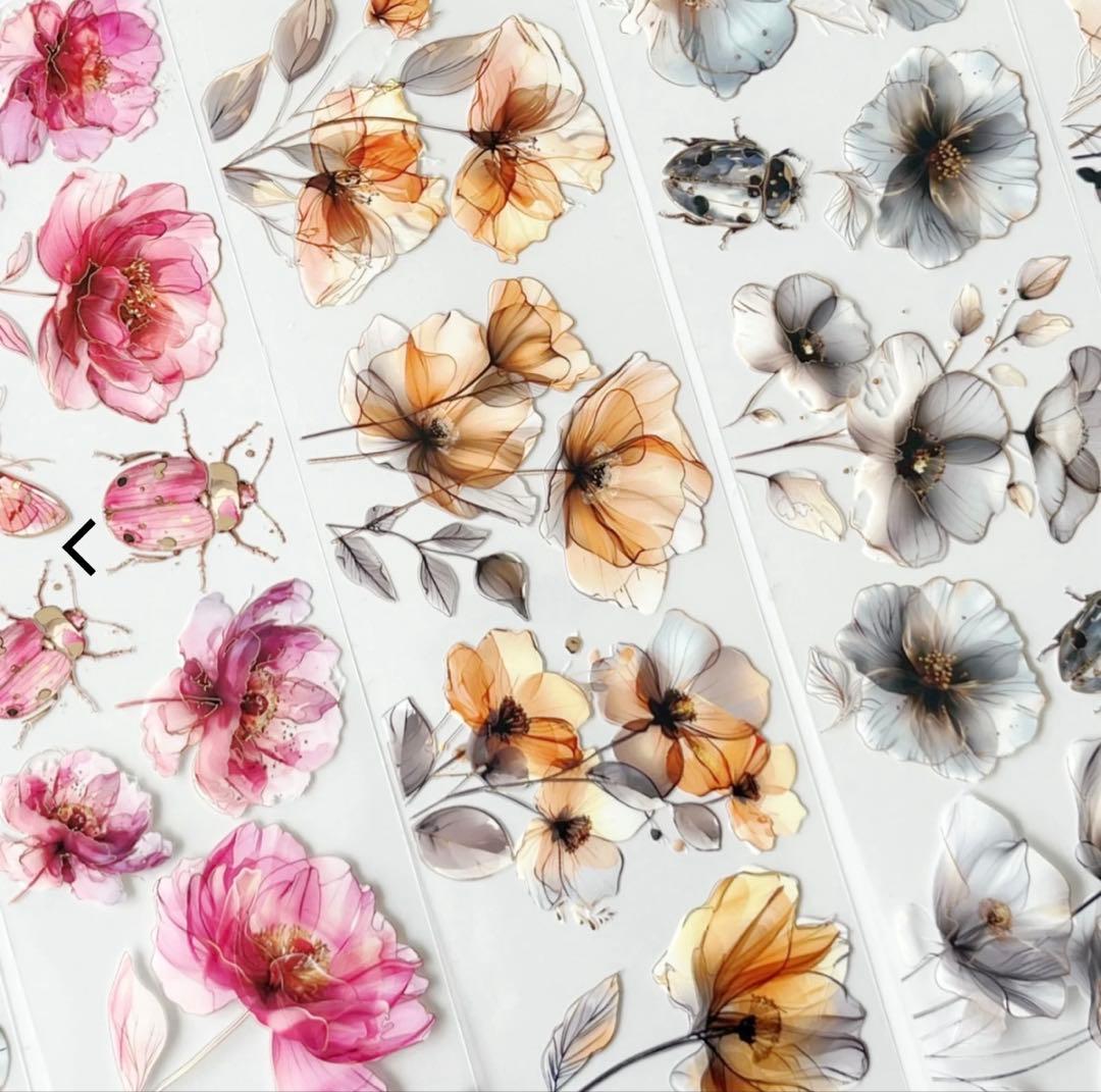 onwise マスキングテープ8個セット コラージュ 花 girl