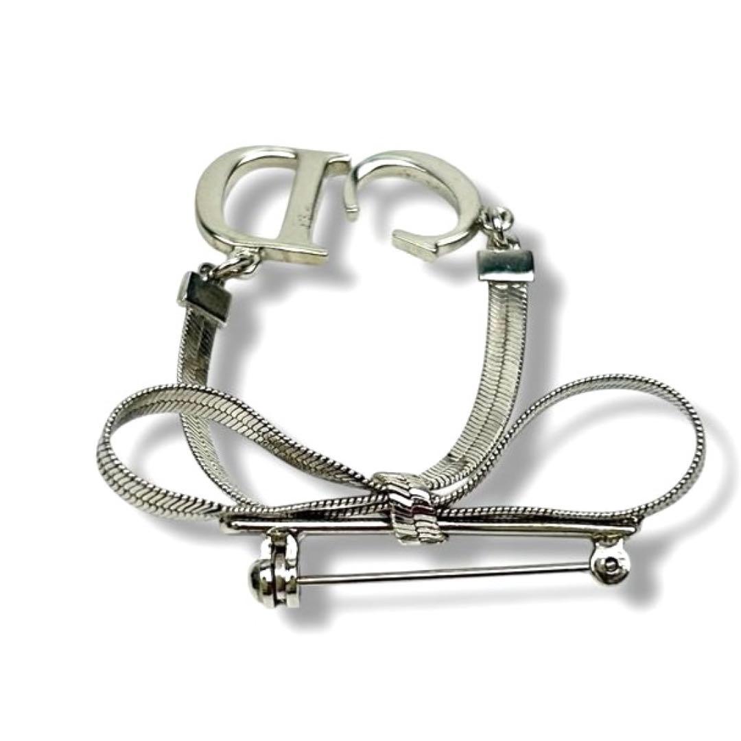 【希少】Christian Dior ブローチ リボンモチーフ ブローチ