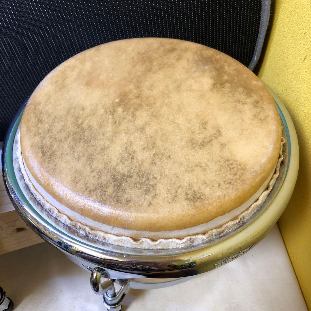 か77● 【中古】REMO / CROWN BONGO ケース付き(pearl)
