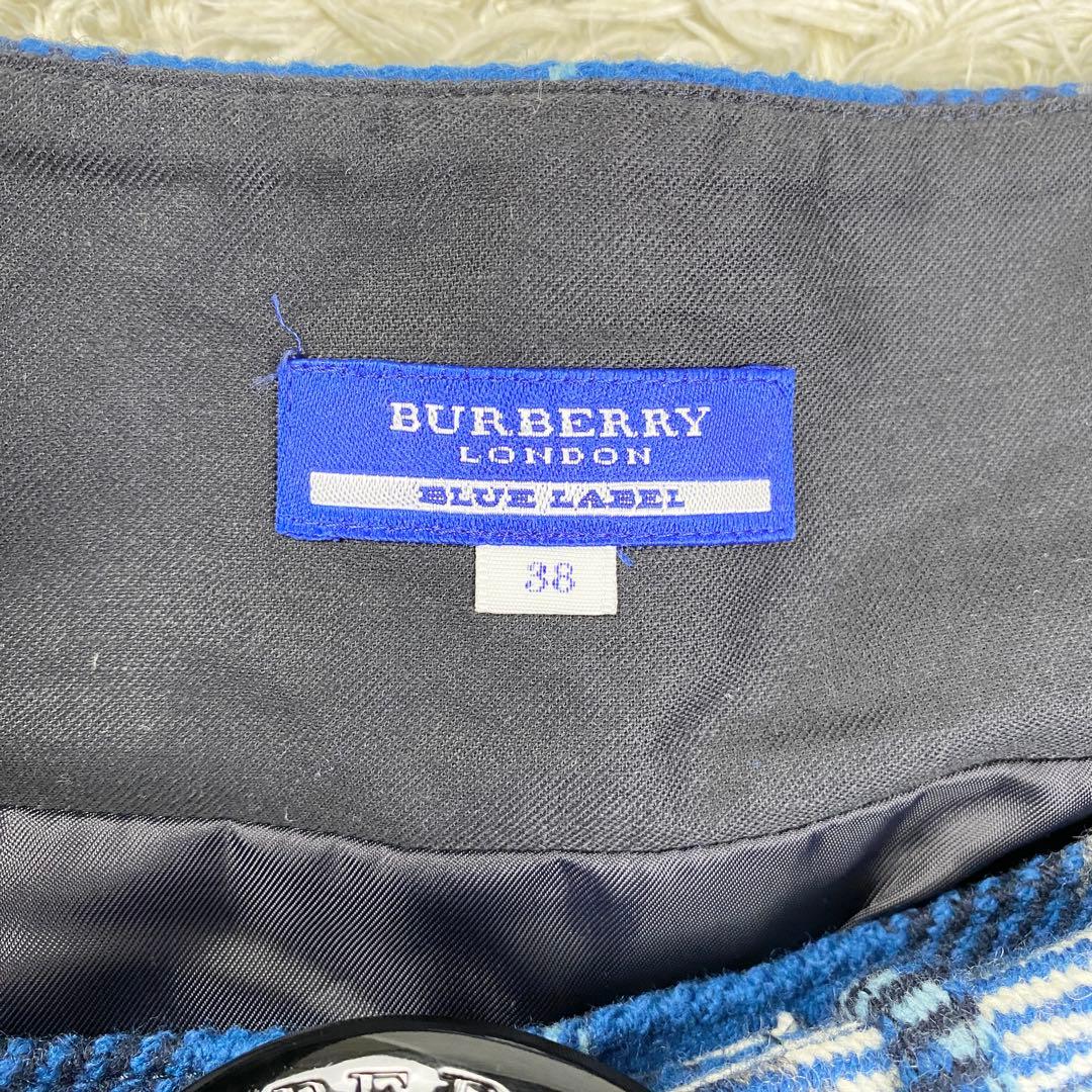 【美品】バーバリーブルーレーベル キュロットパンツ ノバチェック 38 ブルー