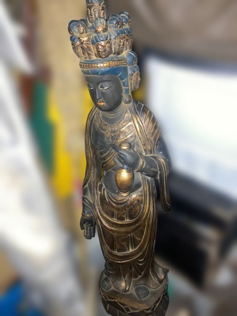 多頭の木製仏像 約65cm