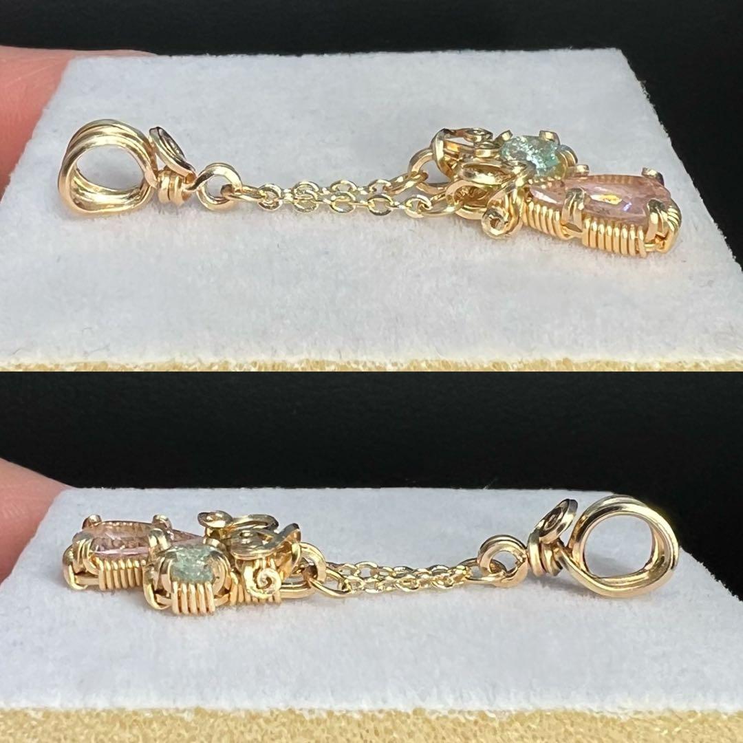 【for ☆彩テラス☆様】パライバトルマリン＆ピンクトルマリン・チェーン・丸カン