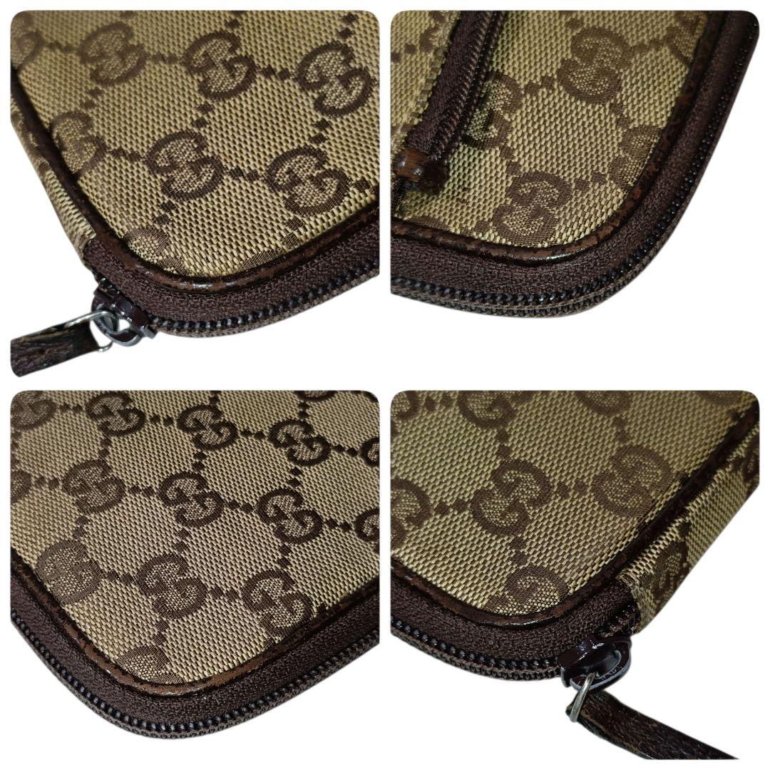 美品 正規品 グッチ ショルダーバッグ GGキャンバス スマホショルダー 肩掛け