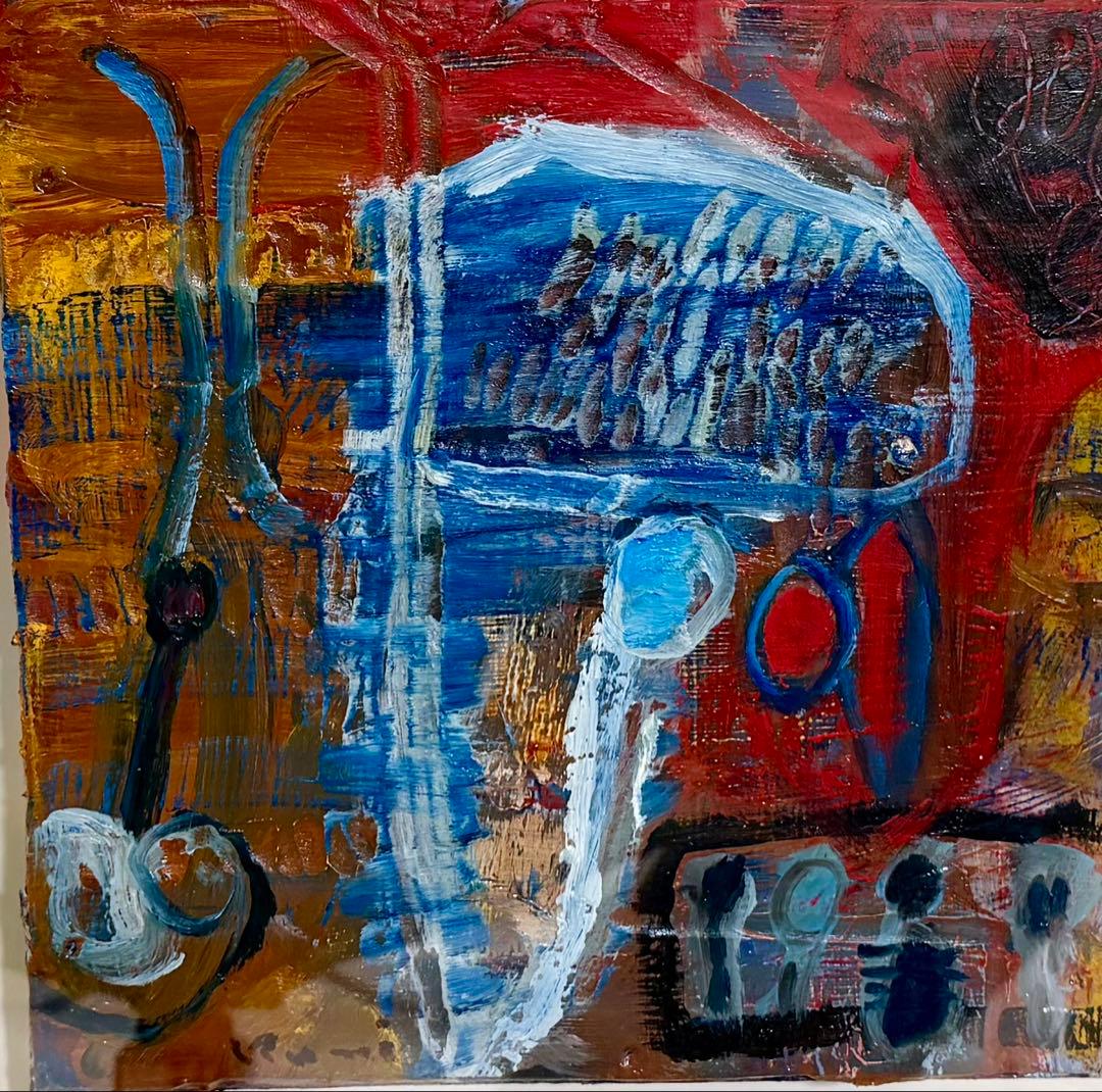 Kumi「通り雨」油彩 原画 抽象画 現代アート サイン有 #208-1