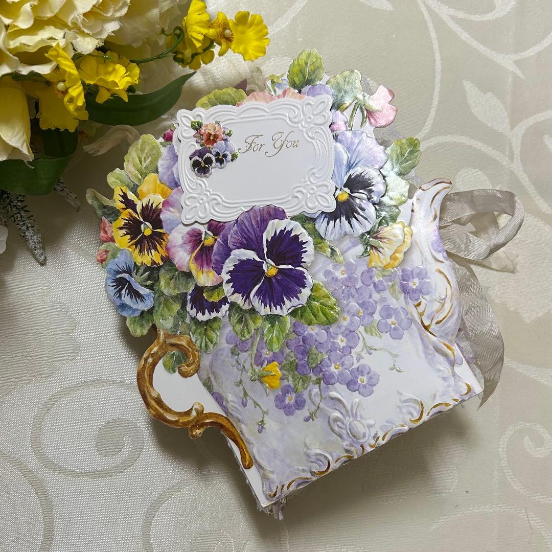 薔薇とレースのジャンクジャーナル・雑記帳　パンジー　For Ynu