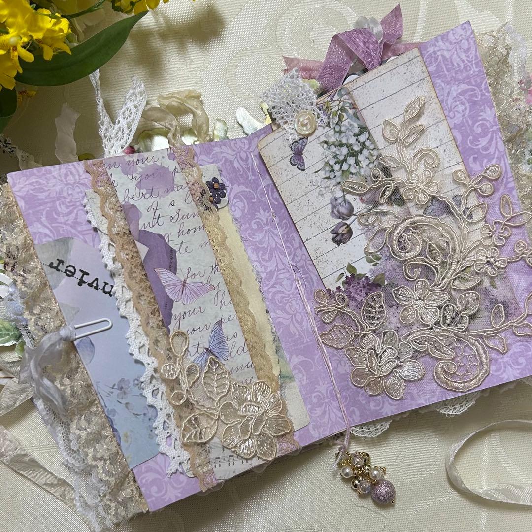 薔薇とレースのジャンクジャーナル・雑記帳　パンジー　For Ynu