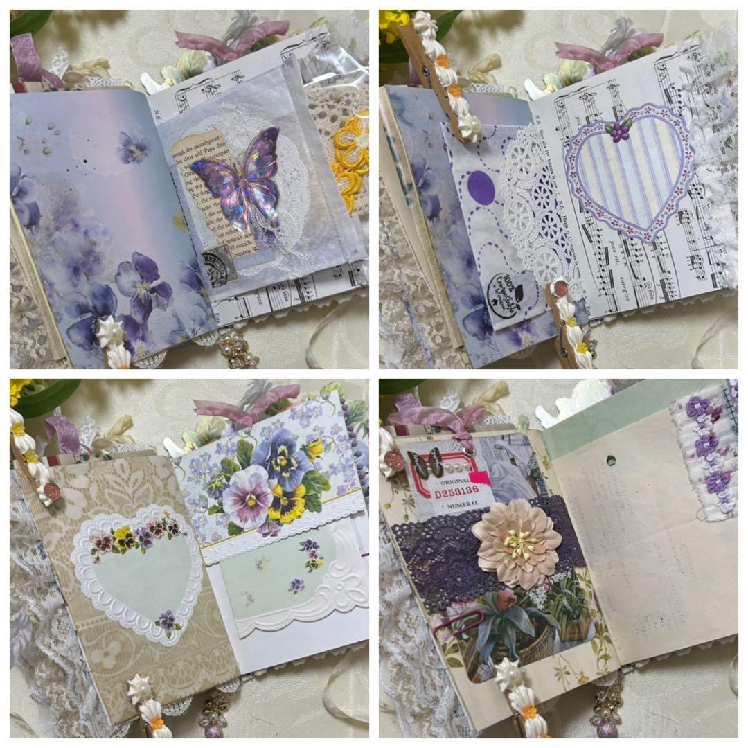 薔薇とレースのジャンクジャーナル・雑記帳　パンジー　For Ynu