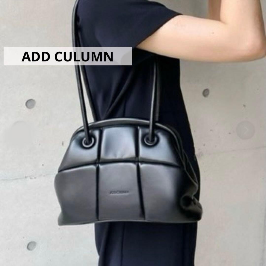 ADD CULUMN　アドカラム　パフブロッキング　がま口　ショルダーバッグ　黒