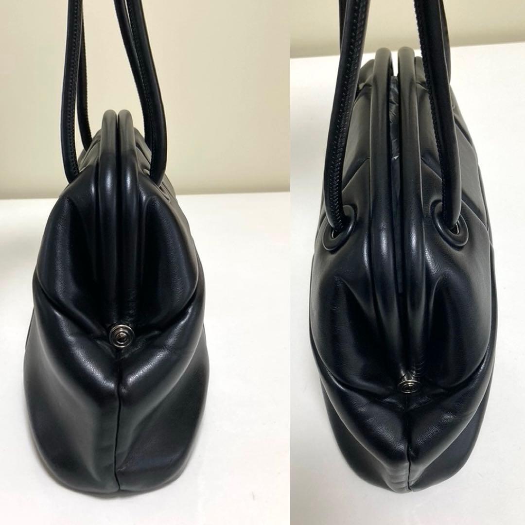 ADD CULUMN　アドカラム　パフブロッキング　がま口　ショルダーバッグ　黒