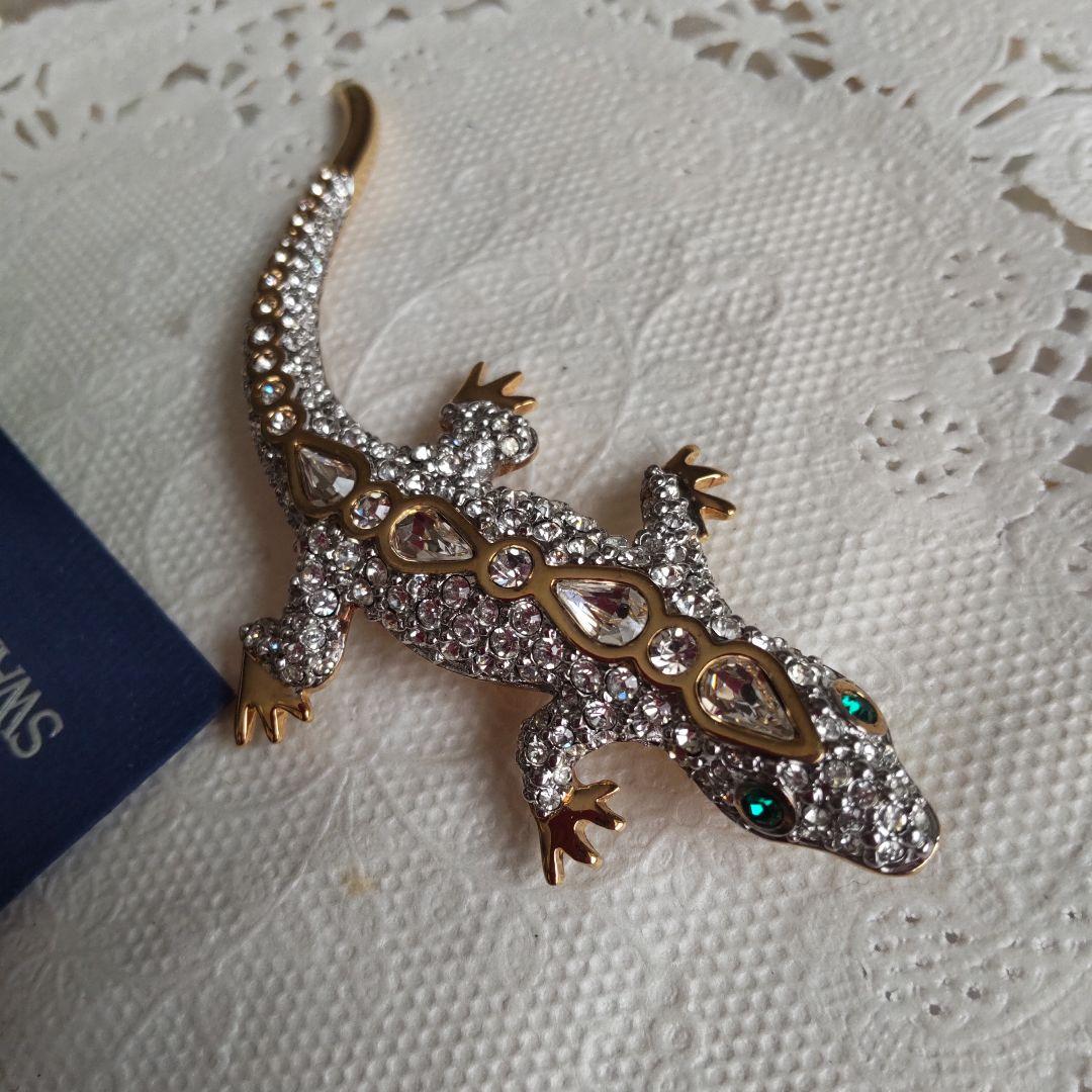 【美品】Swarovski ◇超レア◇可愛いトカゲ ブローチ