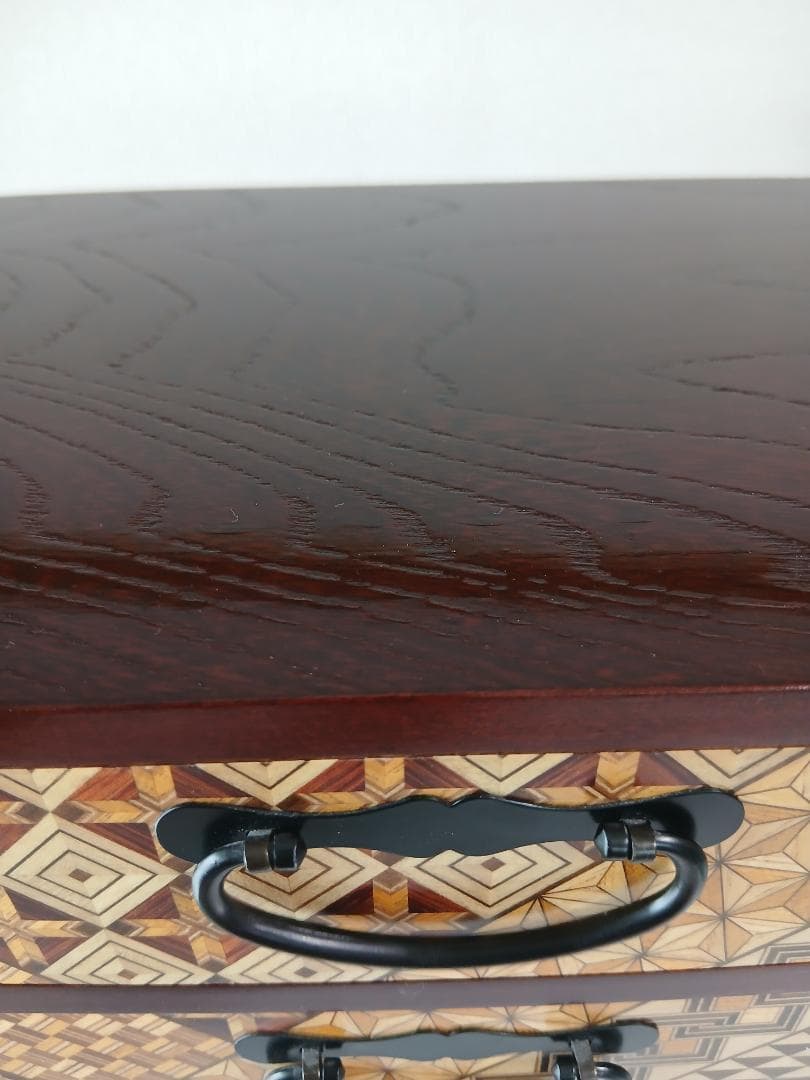 寄木細工 三段引き出し