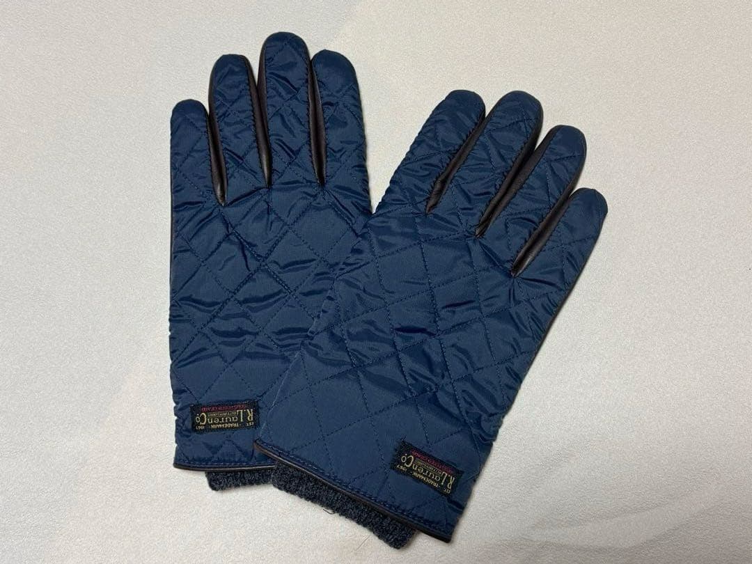 【新品　未使用】ラルフローレン キルティング　レザー手袋　スマホ対応