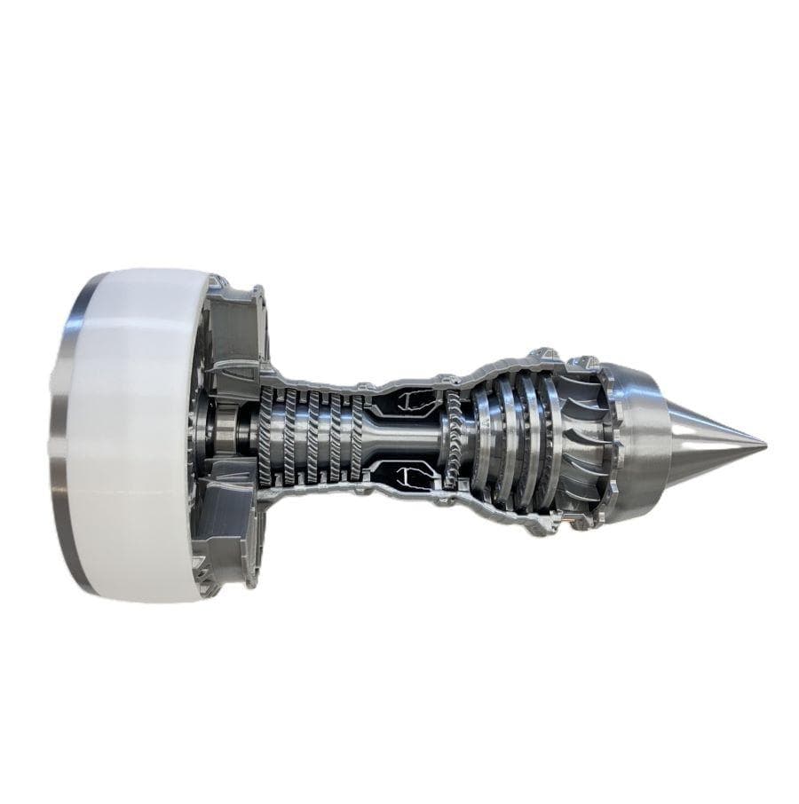 A 飛行機 エンジン 模型 完成品 回転 充電式 コレクション 光る 置物