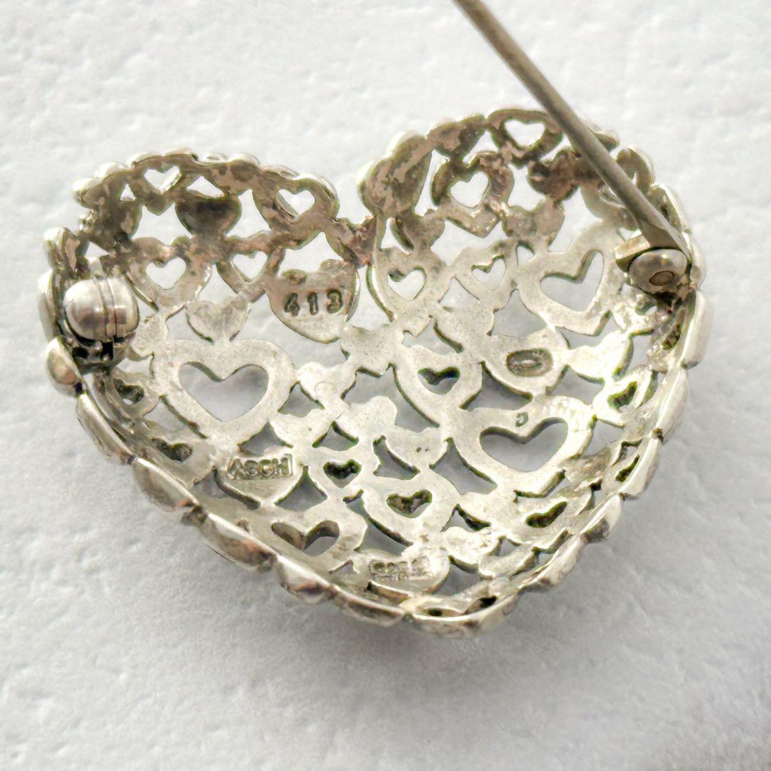  　413　ブローチ　ハートバイハート　ASCH刻印