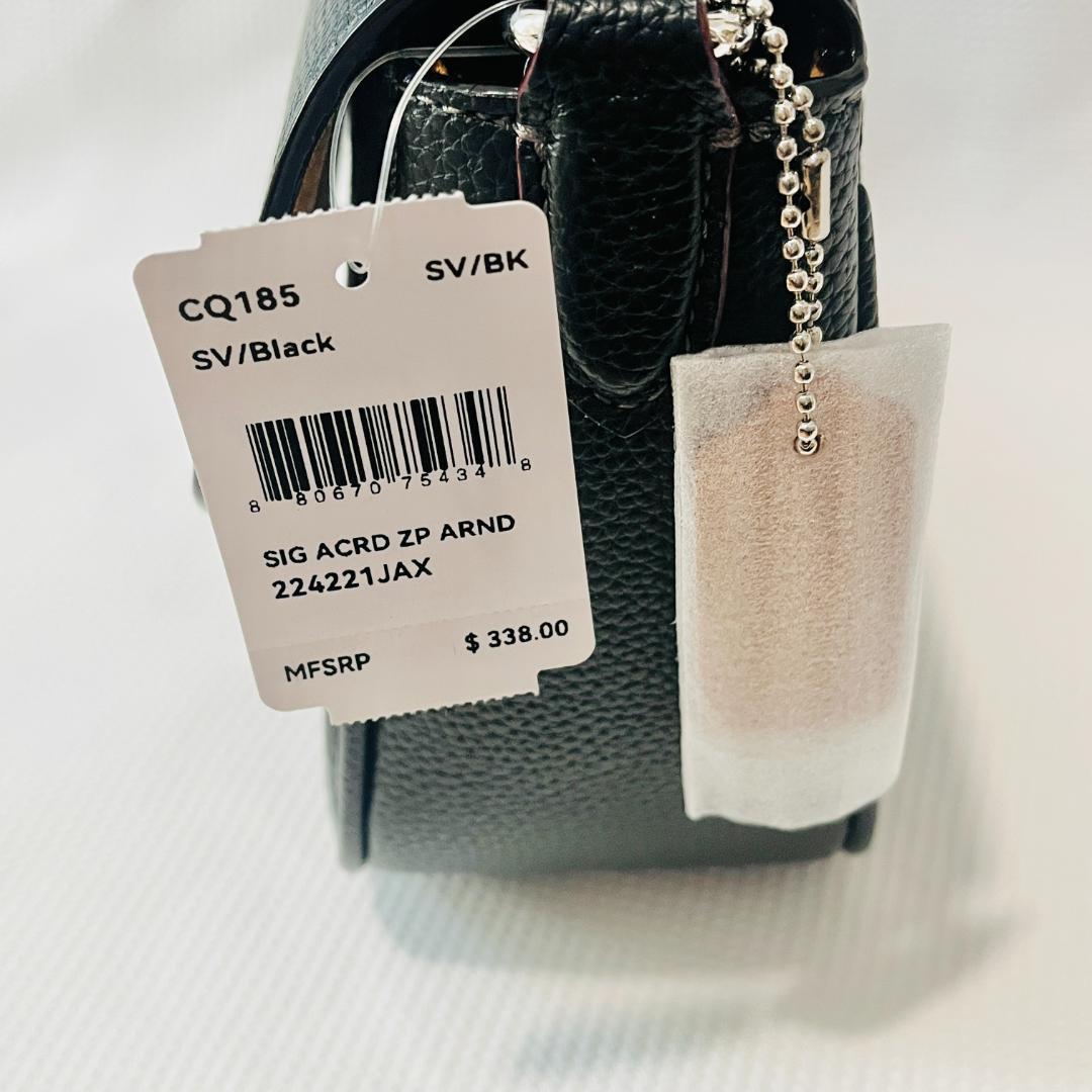 COACH シグネチャー デニム ブラック 黒 アメリア コーチ サドルバッグ