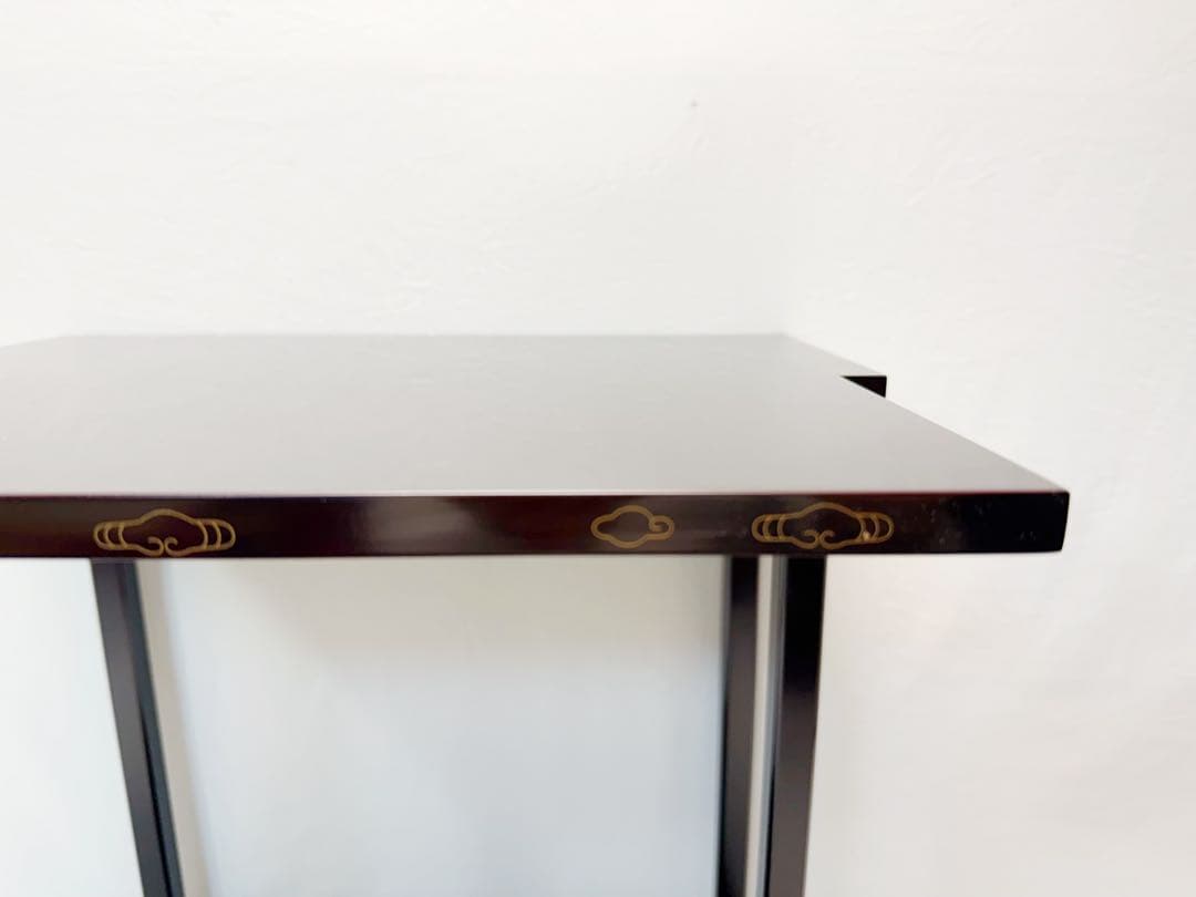 茶道具 河瀬一敬造 山雲棚 鵬雲斎好写し 溜塗 組み立式 元箱