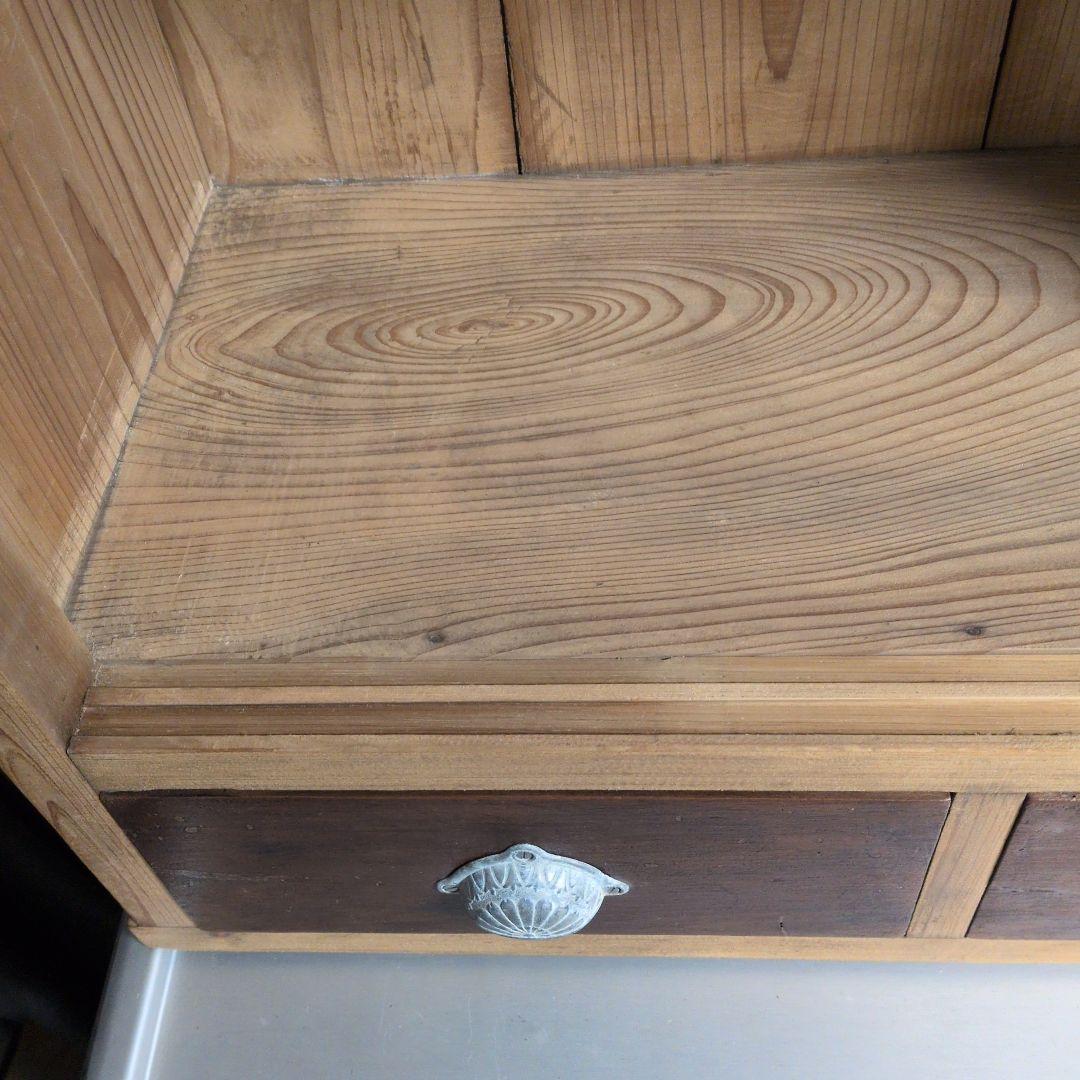 ブロカント古道具ビィンテージキャビネット ガラス扉付き