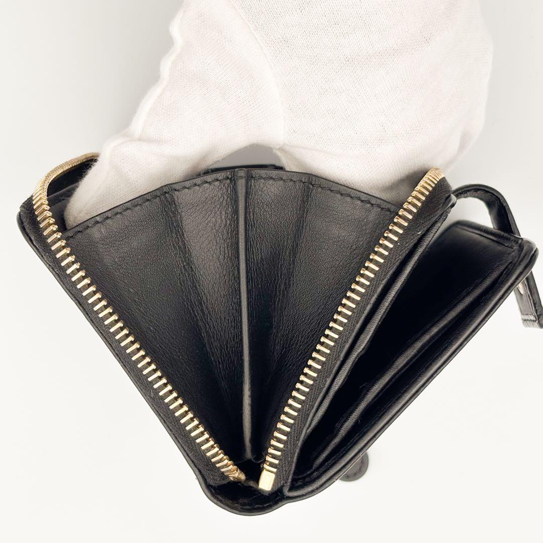 GUCCI　二つ折り 財布　マイクロ グッチ シマ　ラウンドファスナー