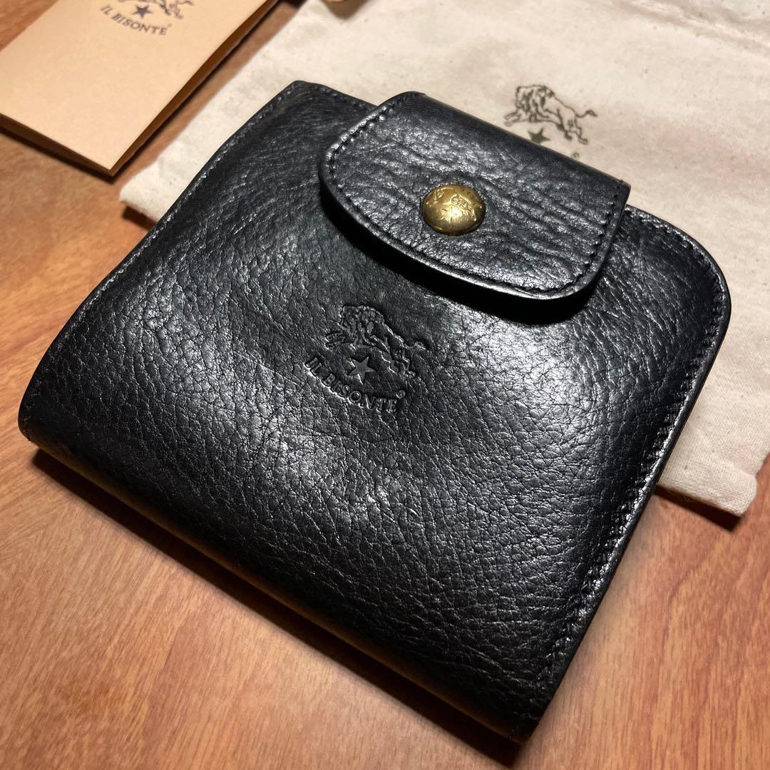 ILBISONTE イルビゾンテ ミニ財布 二つ折り財布　ブラック