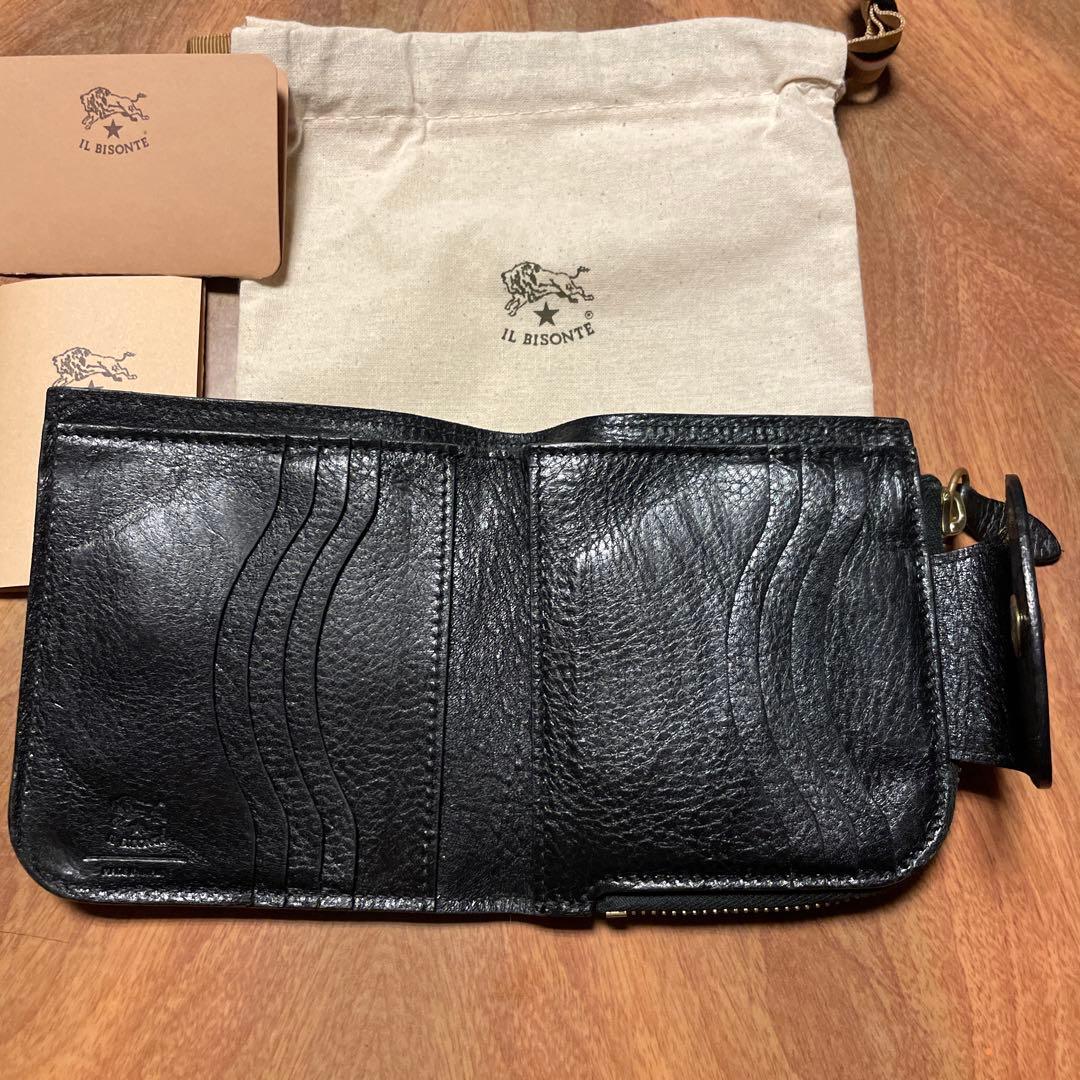ILBISONTE イルビゾンテ ミニ財布 二つ折り財布　ブラック